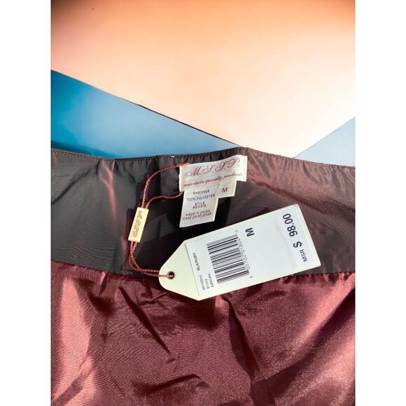 MAX STUDIO LADIES ABIGAIL TIERED LINED BLACK BURGUNDY MINGLED SKIRT NEW MEDIUM - Picture 3 of 6